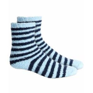 Charter Club Striped Super Soft Butter Crew Socks blue stripes